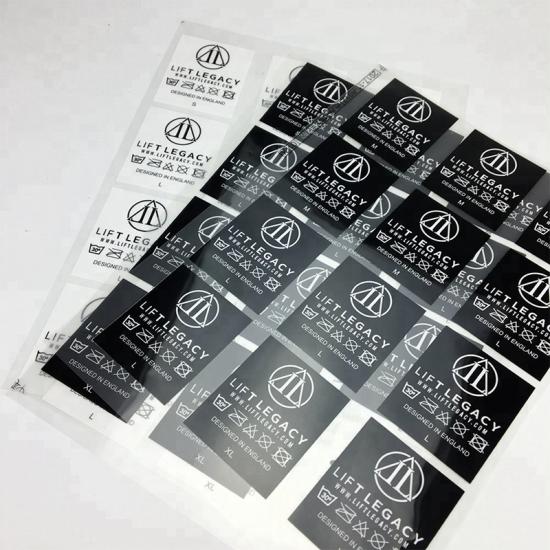 etichetta trasparente di alta qualità, stampa trasparente, tpu, etichetta di trasferimento per la cura del lavaggio con calore 