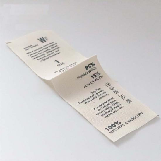 etichette in raso stampate lavabili per abbigliamento 
