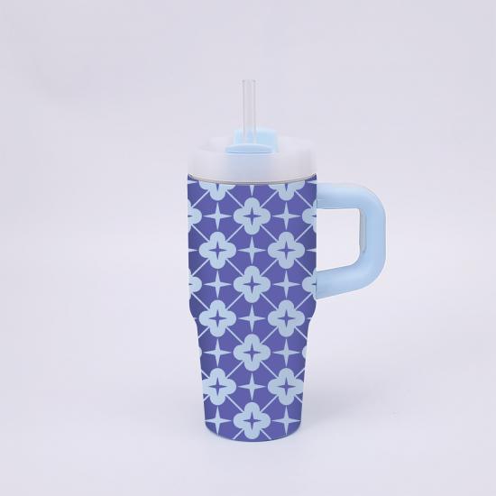 Bicchiere da caffè con monogramma, grande capacità, portatile e antiurto, bicchiere per acqua